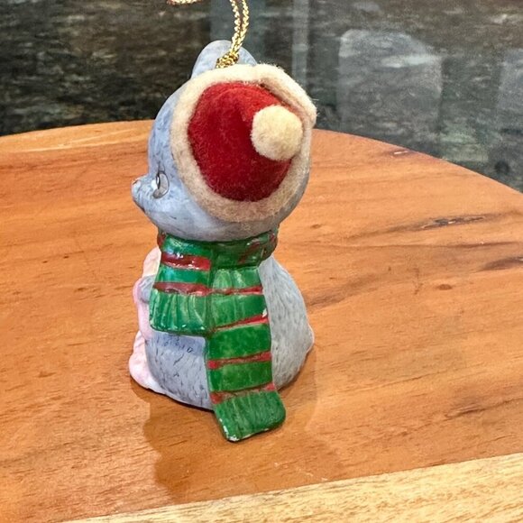 J.S.N.Y. Taiwan Christmas Mouse Ornament Vintage Holiday Figurine Collectible - Picture 2 of 6